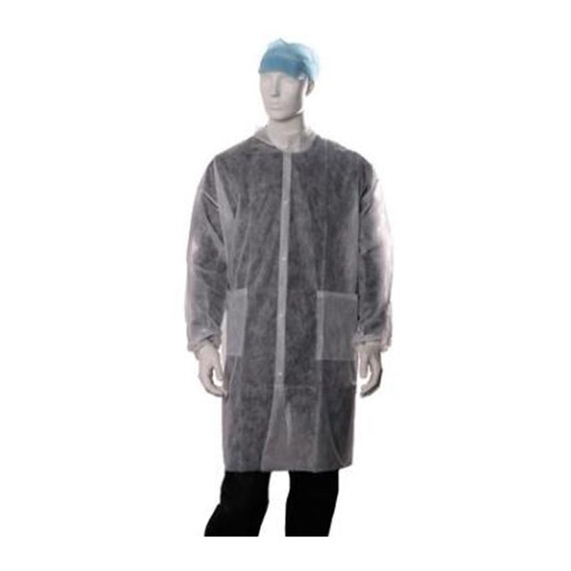 Bezoekersjas PP drukknoop 50st (lengte 105cm)