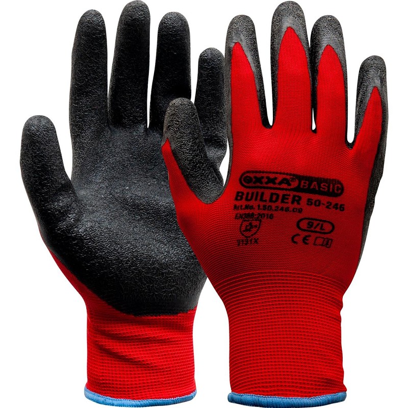 Handschoen Builder latexcoating  (te bestellen per 12 paar)