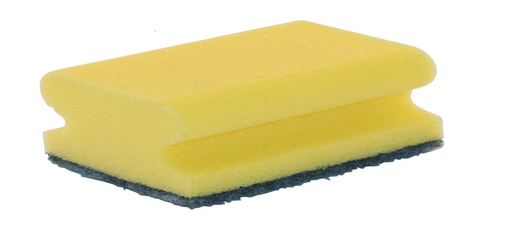 Tampon à récurer + manche jaune/vert - 1x10 pièces