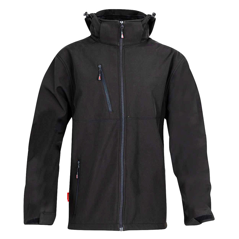 Veste softshell noire à capuche