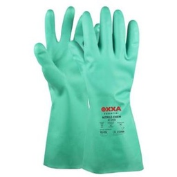 Handschoen Nitril-Chem gevlokt groen 
