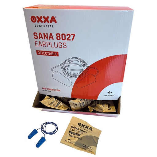 [08026] Bouchons d'oreille OXXA Sana 8027 détection bleue 200 paires