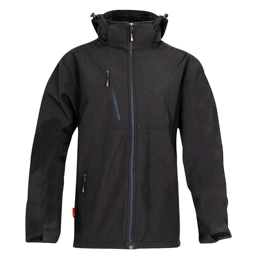 Veste softshell noire à capuche