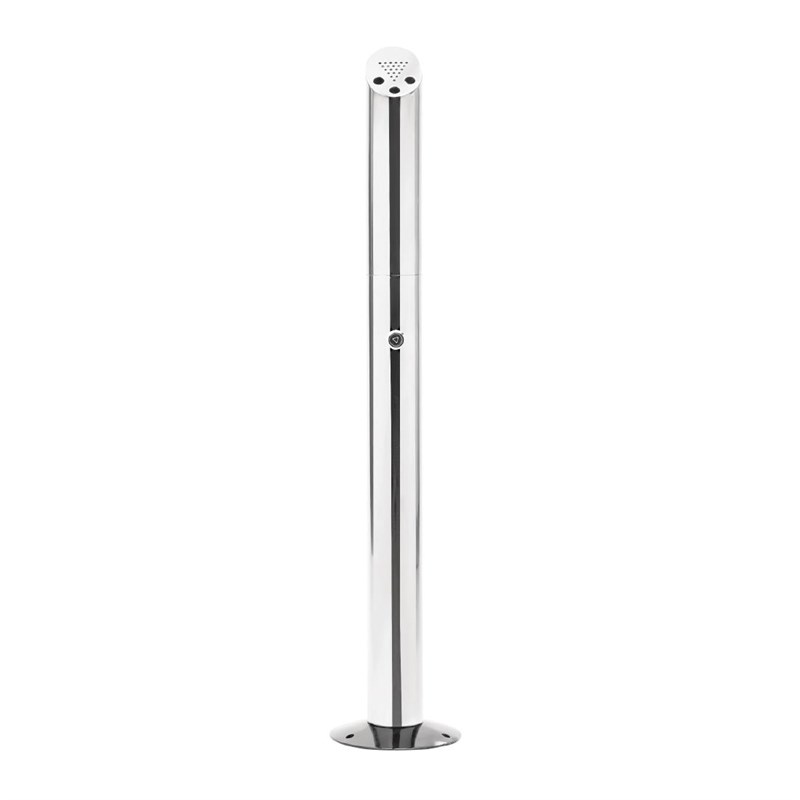 Free-standing stainless steel cigarette disposal unit