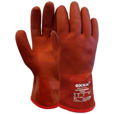 Handschoen Coldgrip PVC rood gevoerd 47410