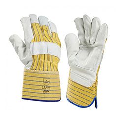 Gant en cuir grainé + paume renforcée + capuchon 10 cm