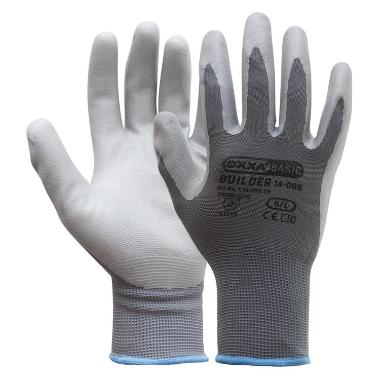 Handschoen Nitril foam grijs Nylon wit 