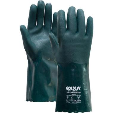 Handschoen PVC geruwd 35cm groen