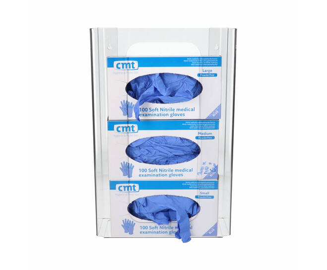 Wanddispenser transparant 3x disp.glove 36x26x10