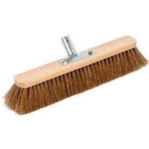 Coconut broom with reinforcement/handle holder