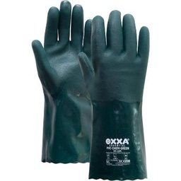 Handschoen PVC geruwd 35cm groen (per 12pr)