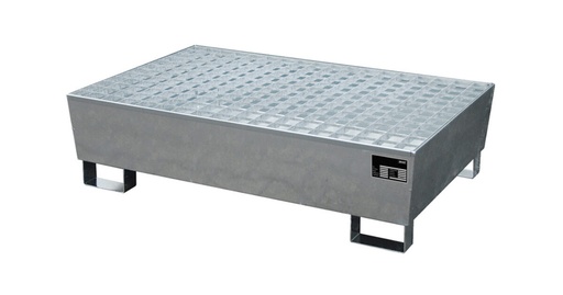 [02925] Stalen opvangbak met rooster 1200x800x360mm 2x200L