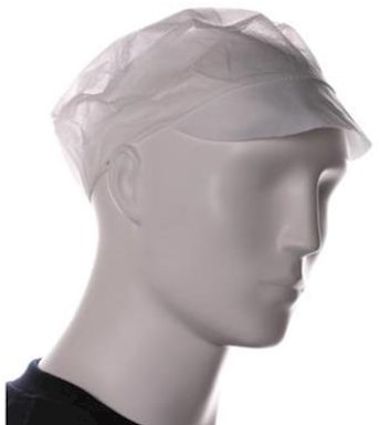 [02759] Pet met Klep+Haarnet 10x100st - wit