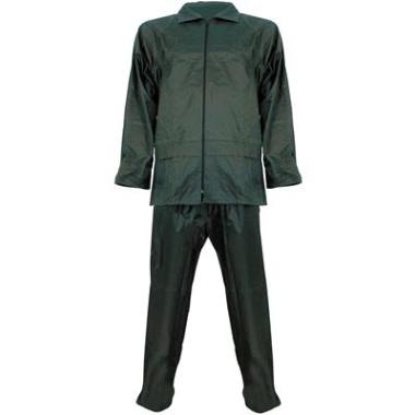 Regenpak polyester/PVC groen 
