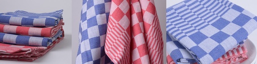 Keukenhanddoek 'Theedoek' geblokt Luxe 65x65cm - 10st