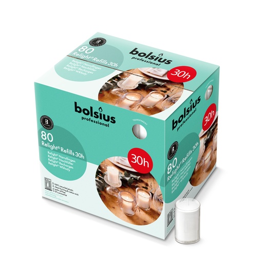 [01737] Navulling kaars 30u 80st transparant