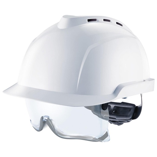 Safety helmet with built-in goggles